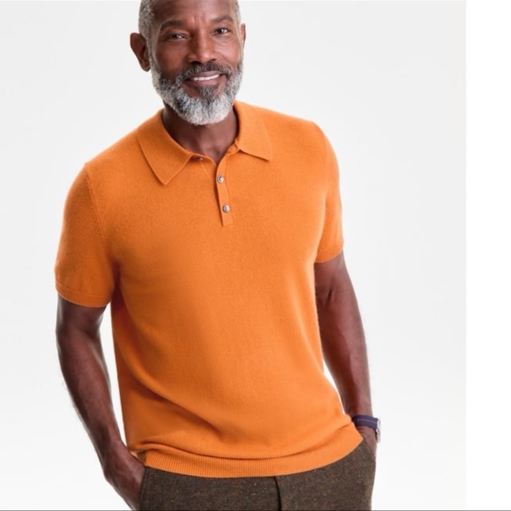NWT club room men’s regular fit 100% cashmere sweater polo size large